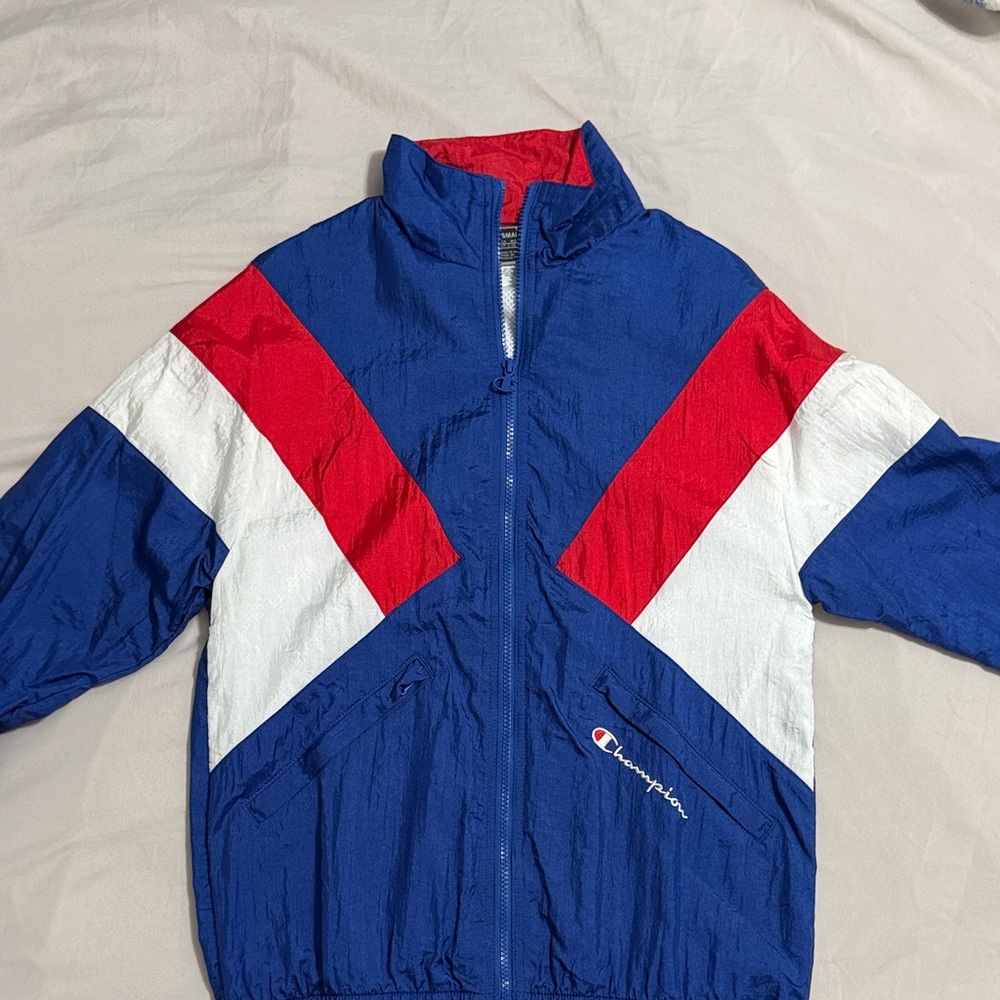 Champion Men's Windbreaker - Blue, Red, White